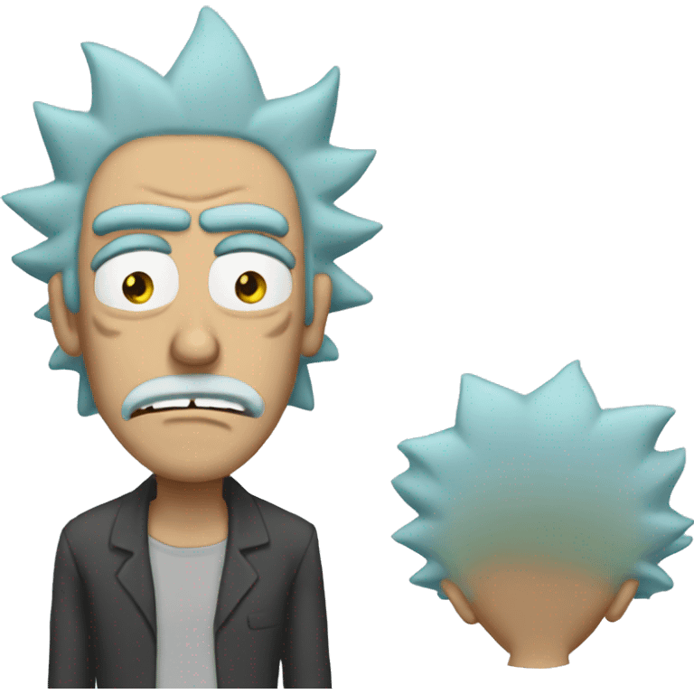 Rick Sanchez with a unibrow emoji