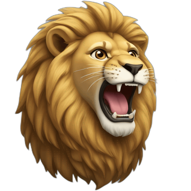 A lion sitting roaring emoji