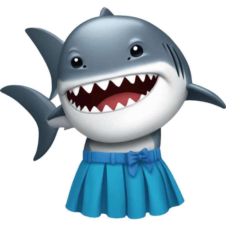 Shark with skirt emoji