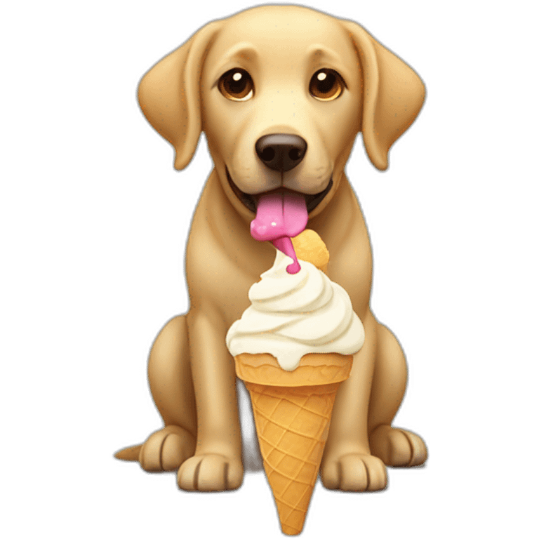 Labrador, eating ice cream emoji