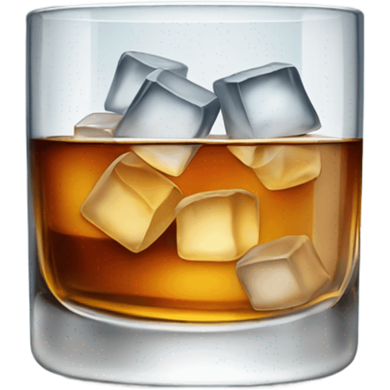 Crystal decorative glass with whiskey and ice emoji