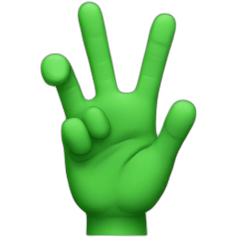 green alias with 3 fingers emoji