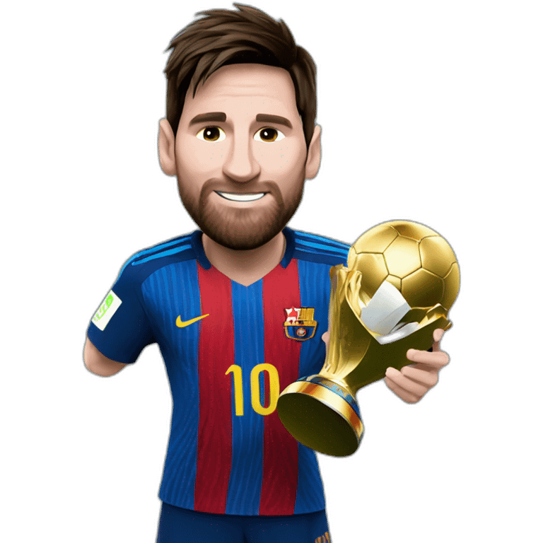 messi con la copa del mundo emoji