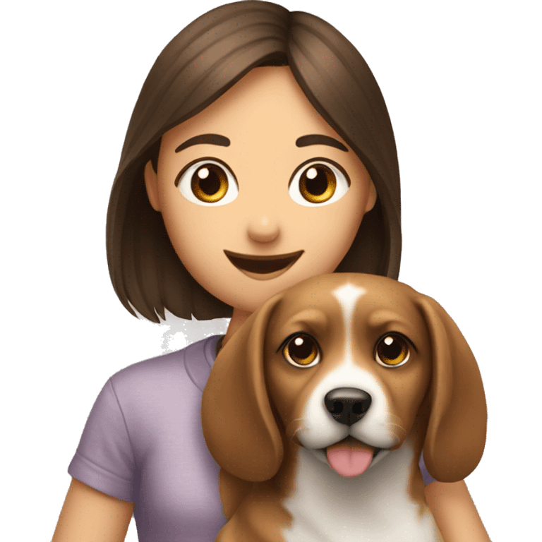 Dog whit girl emoji