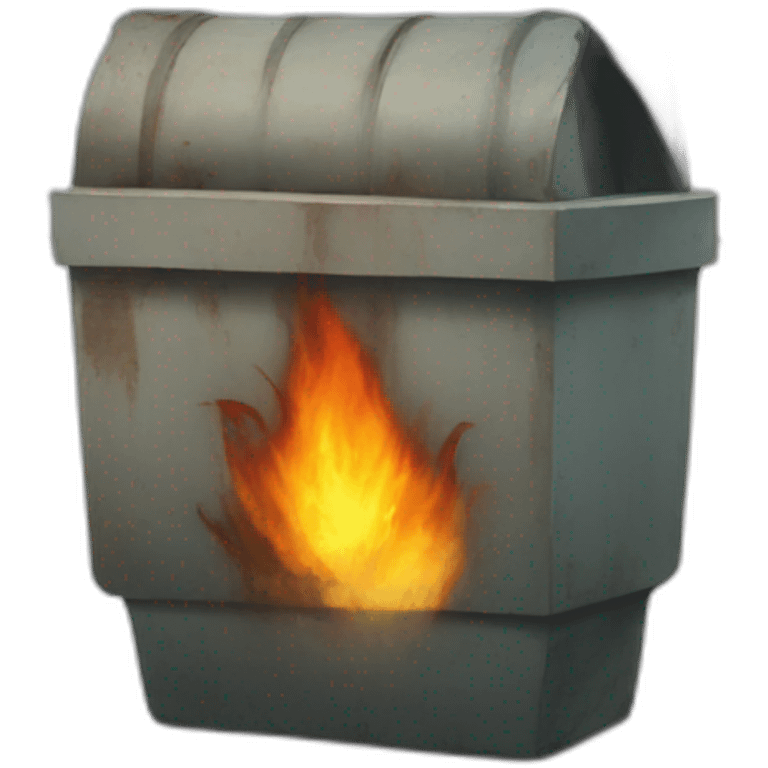 dumpster fire with a human being inside emoji