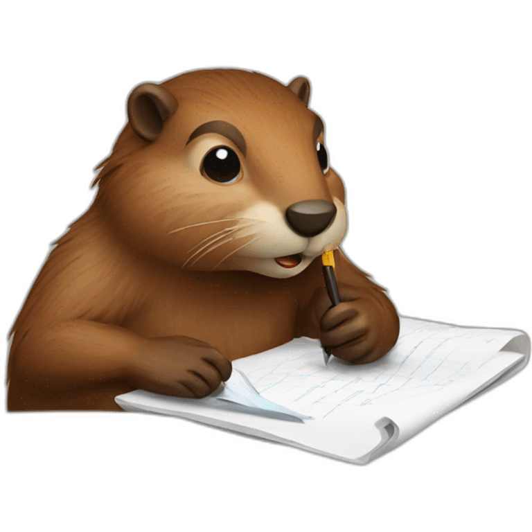 Beaver writing code emoji