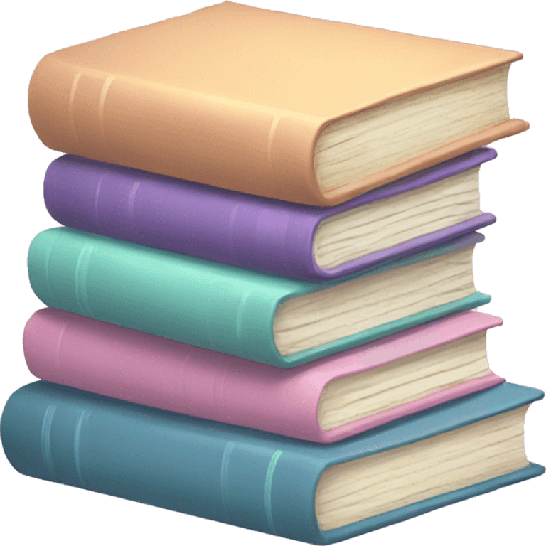 Pastel book stack cartoon fantasy emoji