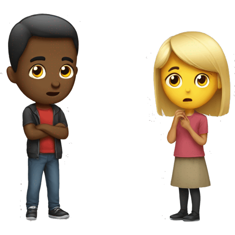 Girl ignoring boy emoji