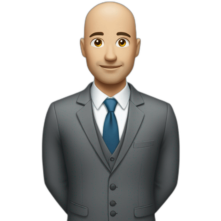 handsome bald man in a business suit emoji