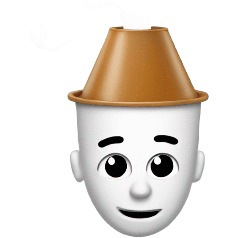 a crazy  with a funnel on his head emoji