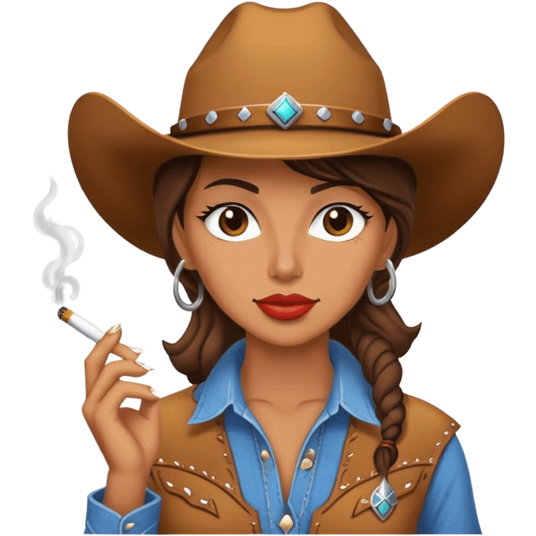 Cowgirl with a cigarette emoji