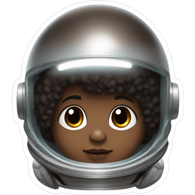 1 year old baby boy named Tevin Walker: Brown Skin, Dark Brown Eyes, Black Michael Jackson Afro, Wearing a Neil Armstrong space suit and round crystal clear space helmet emoji