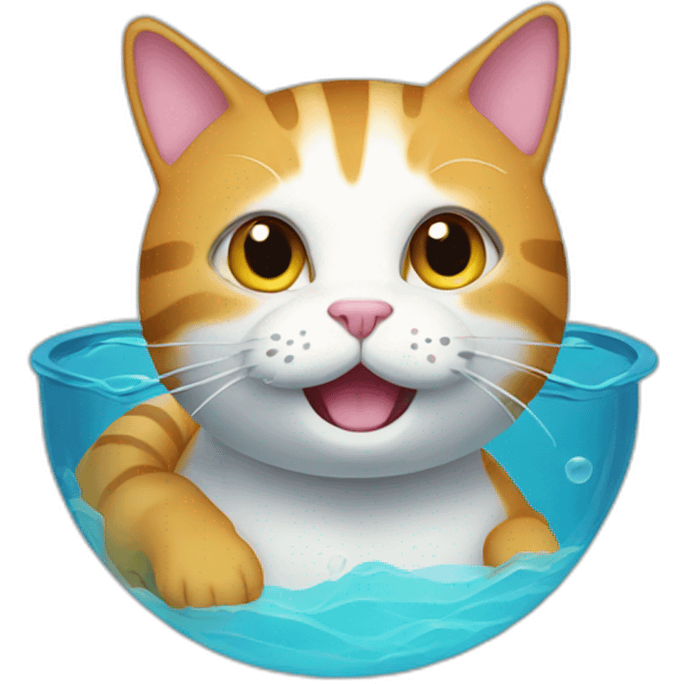 a swimming cat emoji