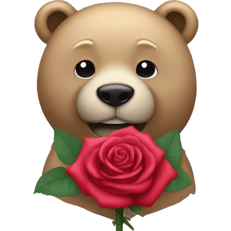 Ours avec une rose emoji