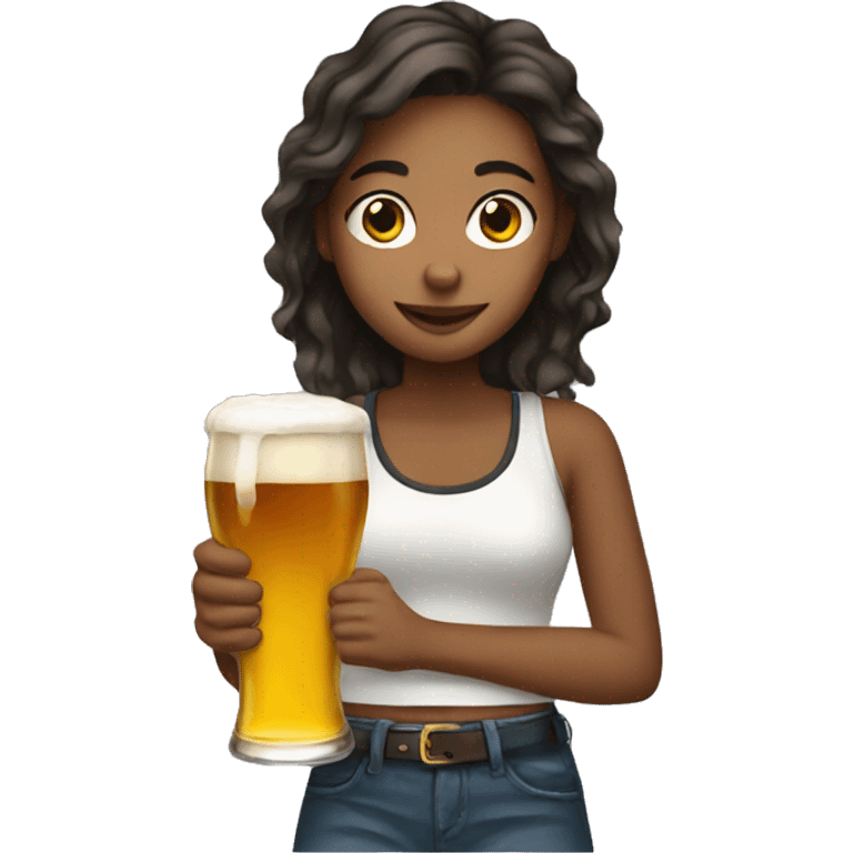 girl with beer emoji