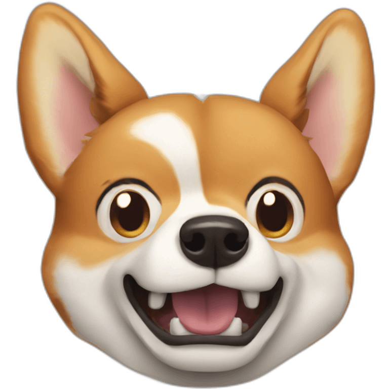 Mad corgi head angry emoji