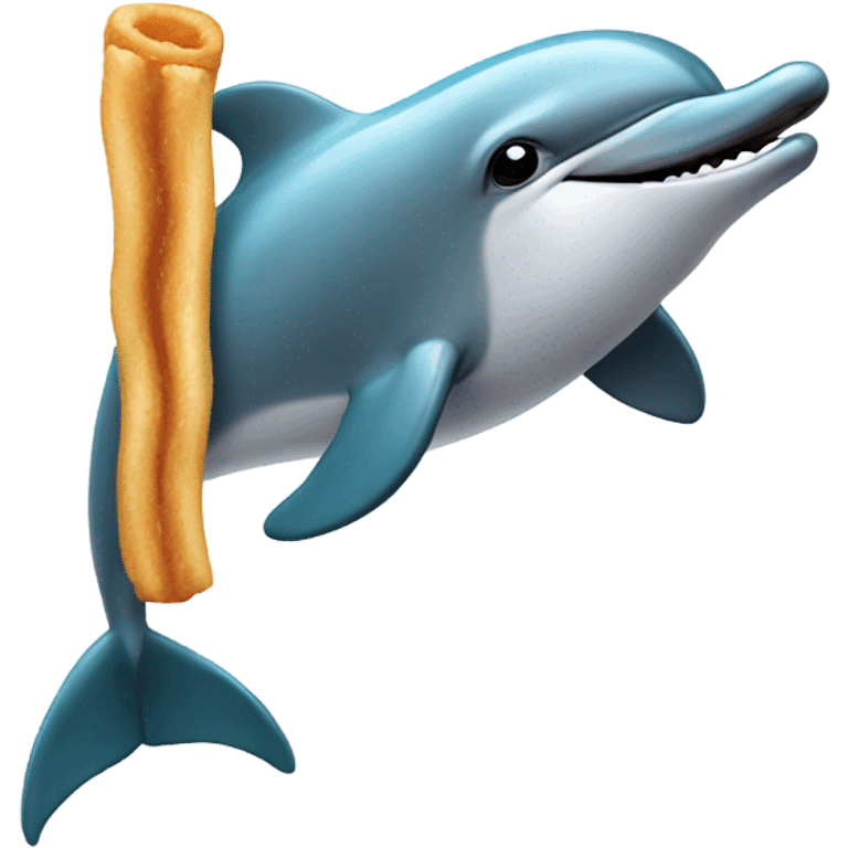 Dolphin eating churros  emoji