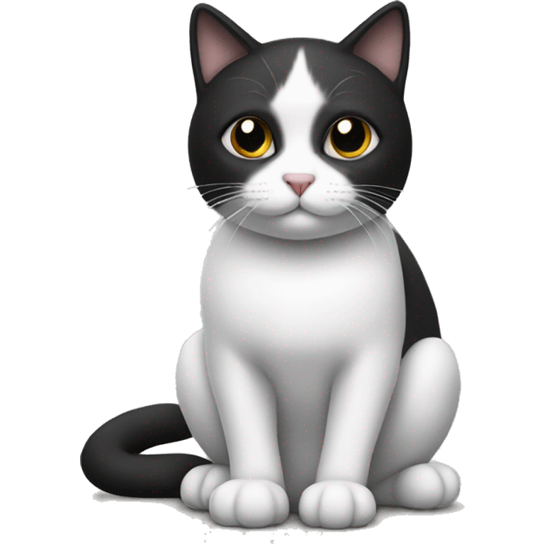 black and white cat sitting emoji