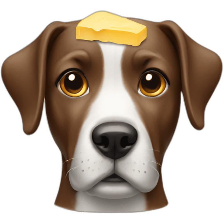 Dog with butter on the head emoji