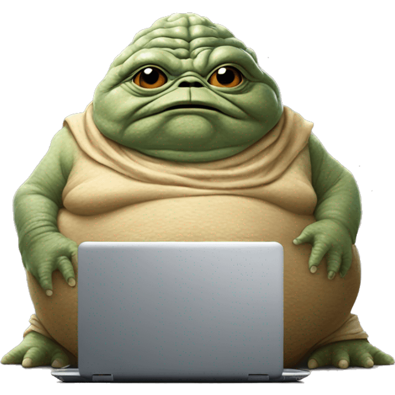 Jabba the Hutt from Star Wars with a laptop emoji