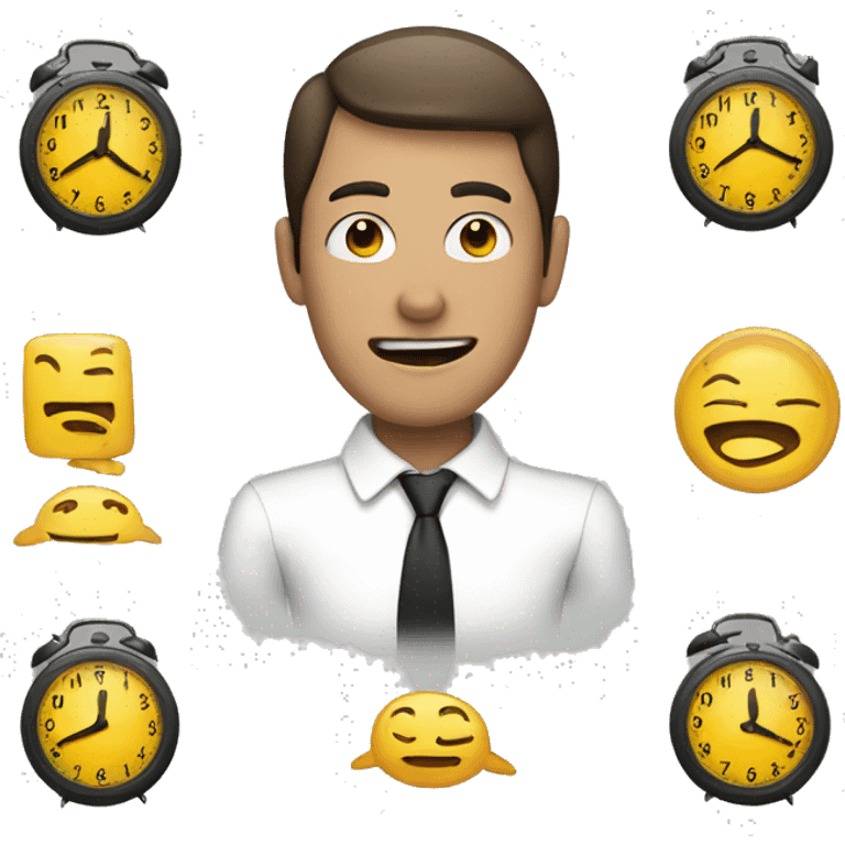 person calling and clock behind them emoji