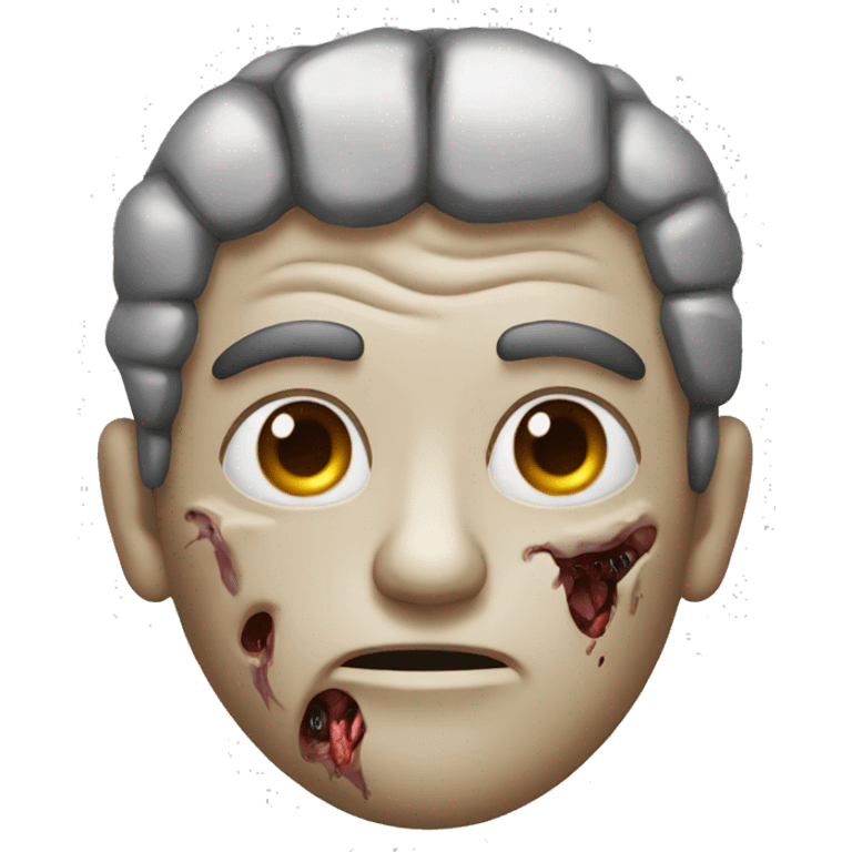 half man half zombie with a brain emoji