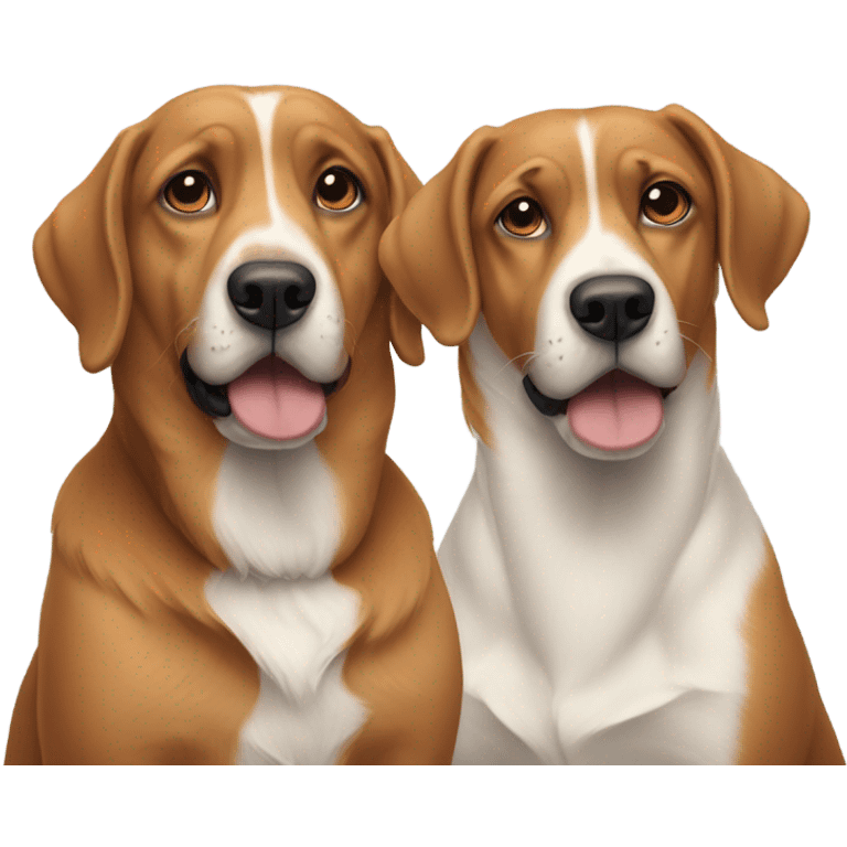 Two dogs staring emoji