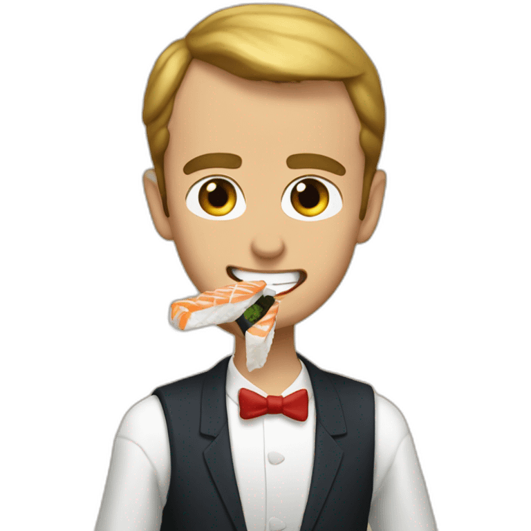 macron eating sushis emoji