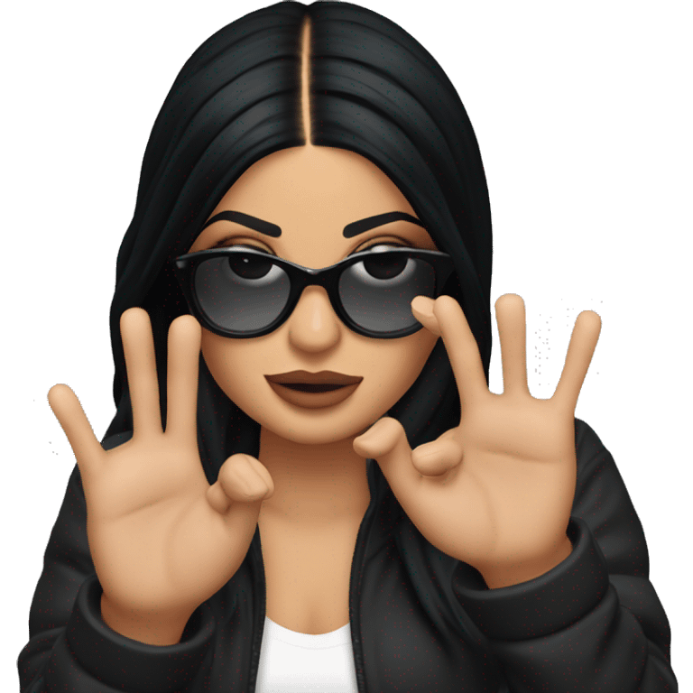 Kylie Jenner pointing on you emoji