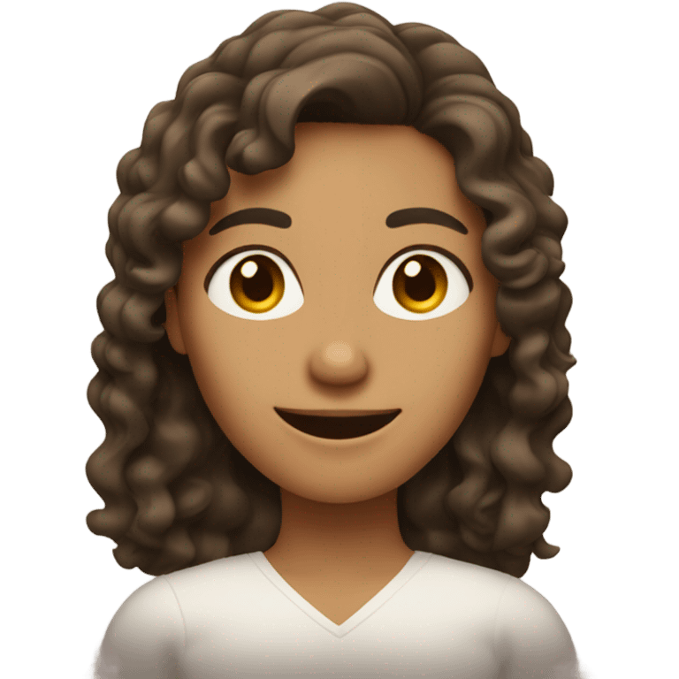 a woman with wavy hair and brown eyes with a thumbs up emoji