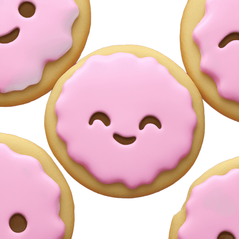 sugar cookie pink icing  emoji