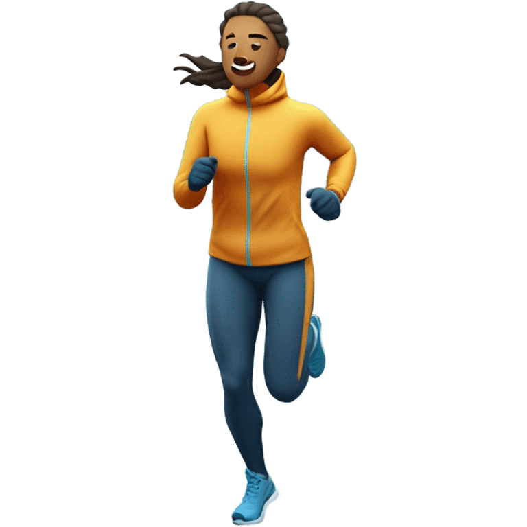 Freezing runner near frozen lake emoji