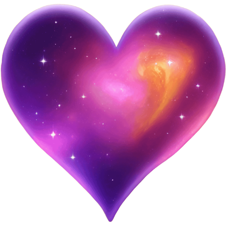 Orange purple pink galaxy heart emoji