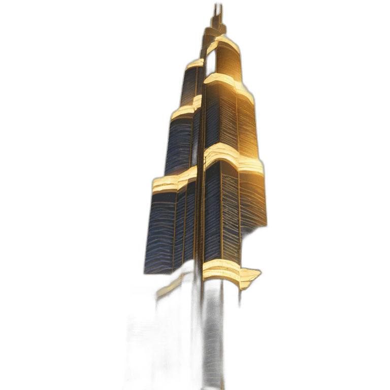 Burj Khalifa at Night and Palmsim the foregound emoji