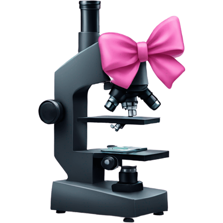 Microscope with pink bow emoji