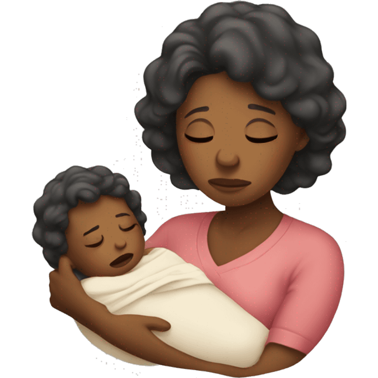 sad mother with newborn emoji