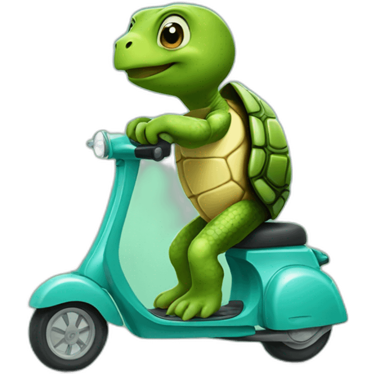 turtle on a scooter  emoji