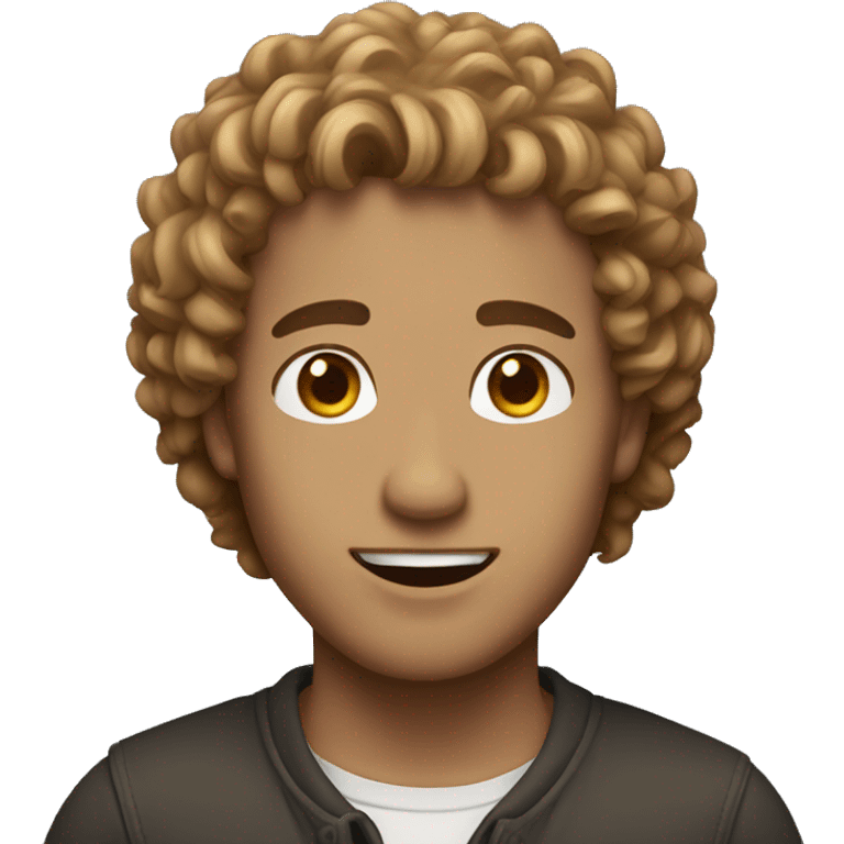 Place guy with light brown curly hair and brown eyes emoji