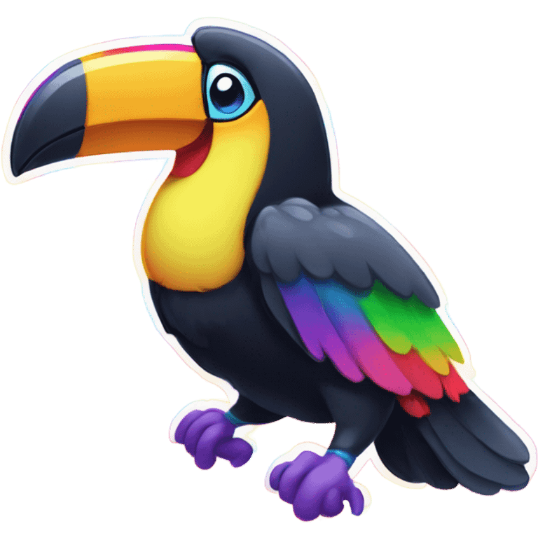 Lisa Frank rainbow toucan  emoji