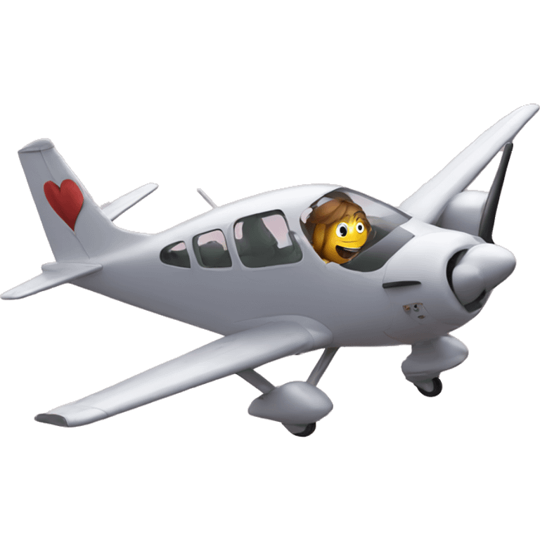 Heart in cockpit of plane emoji