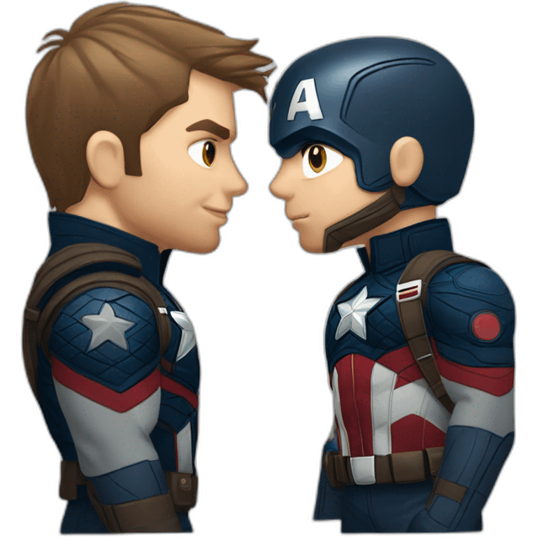 Captain america kissing winter soldier emoji