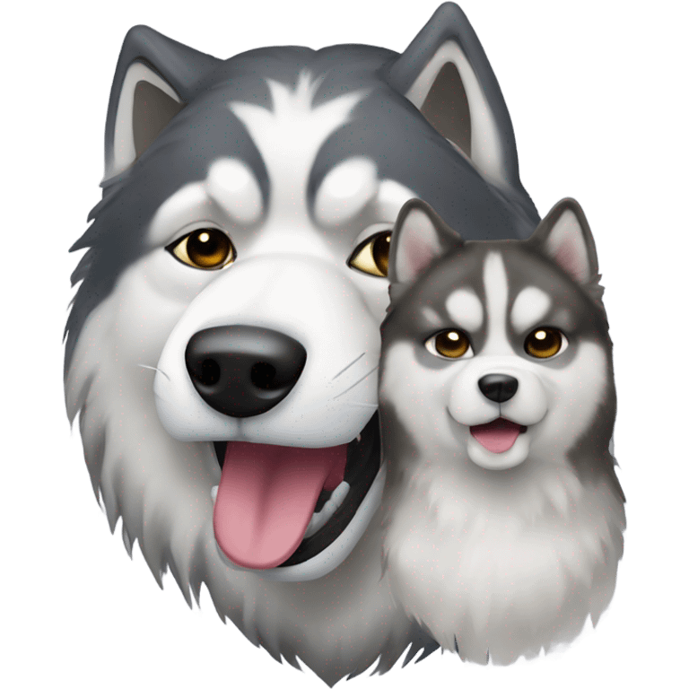 Drama masks with malamute  emoji