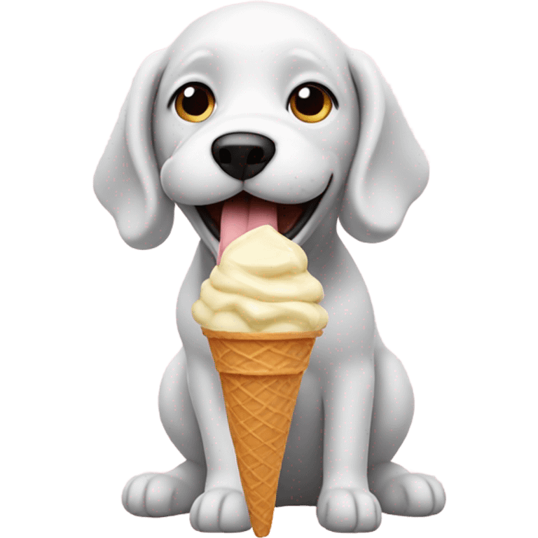 Dog eating ice cream emoji