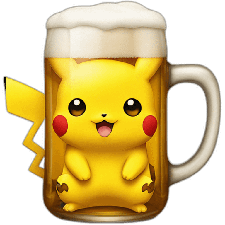 Pikachu qui boit une biere emoji