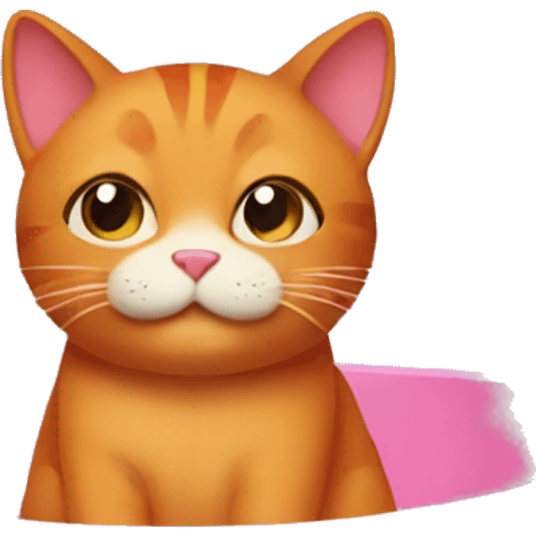 red cat in pink bucket emoji