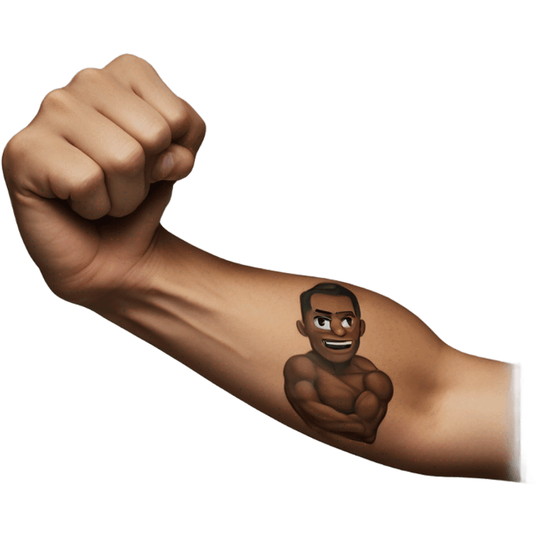 Flexing arm brown tattoo sleeve  emoji