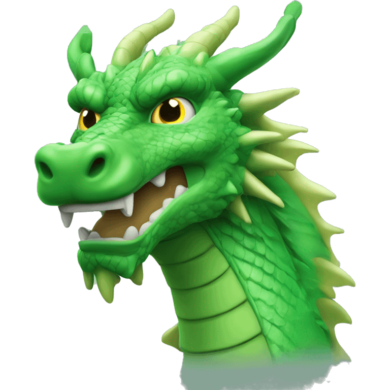 green chinese dragon facing forward eyes partially closed  emoji