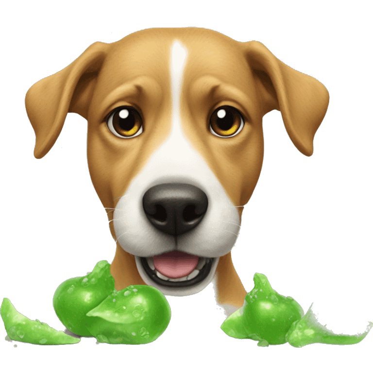 Dog eating dew dew emoji