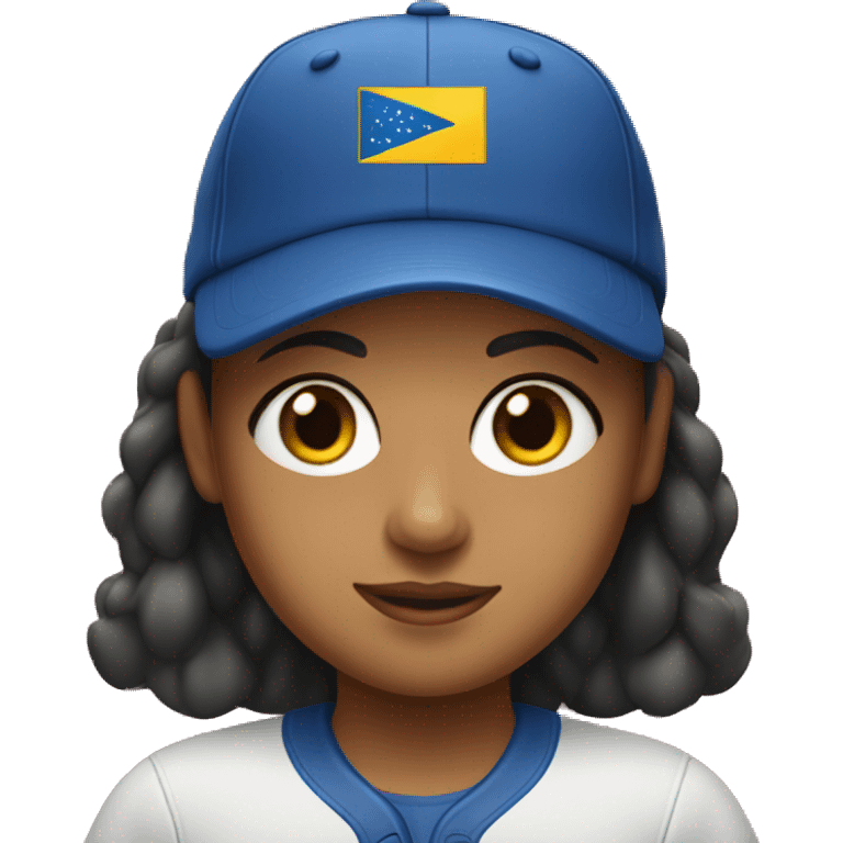 South American girl in baseball cap emoji