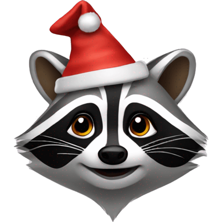 raccoon in a festive cap emoji